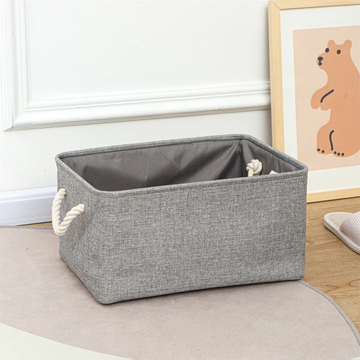 Folding Storage Basket Linen Storage Fabric Wardrobe Office Bedroom Closet Kids Toys Laundry Basket Sundries Storage Box