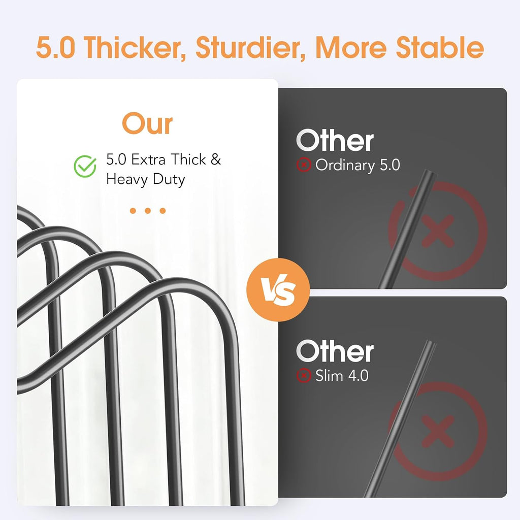 2 PC 5Mm Wire Cutting Board Organizer Holder Stand for Cabinet | Full Silicone Strip, No Slipping or Scratches, 1.2" Slot Spacing, Holds Cutting Boards, Sheet Pans, Skillets inside Cabinet