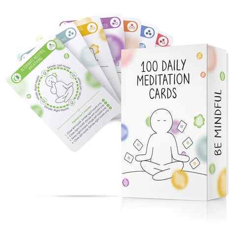 100 Tarjetas De Meditación / Afirmaciones Positivas / Alivio De Ansiedad Y Estrés / Regalo Consciente Para Adolescentes Y Adultos