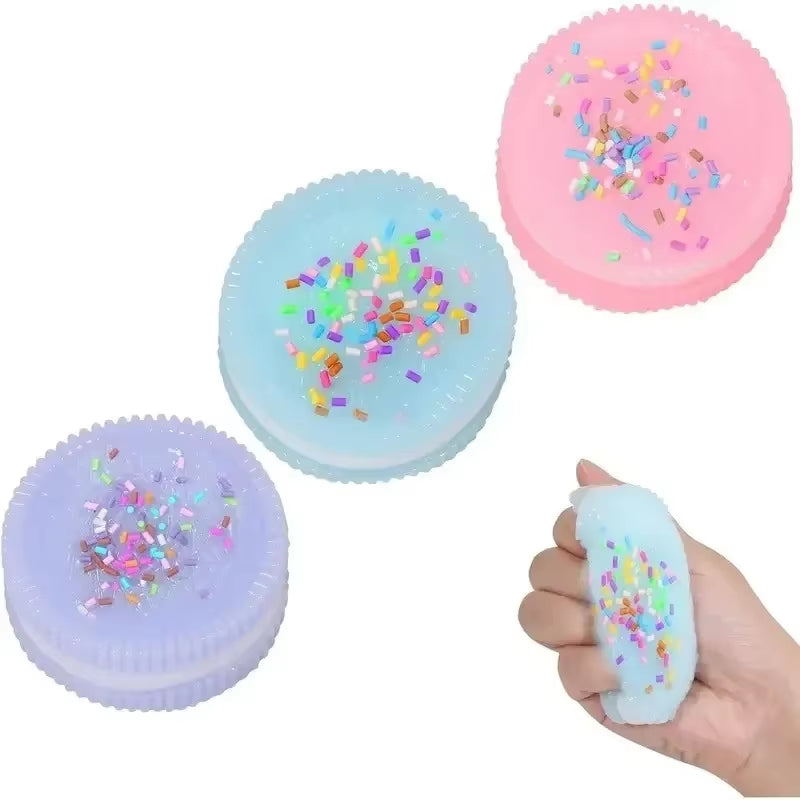Cute Biscuit Stress Silicone Statue Stretchable Squeeze Cookie Pinch Figurines Soft Pinching Figure Home Decor Creative Gifts