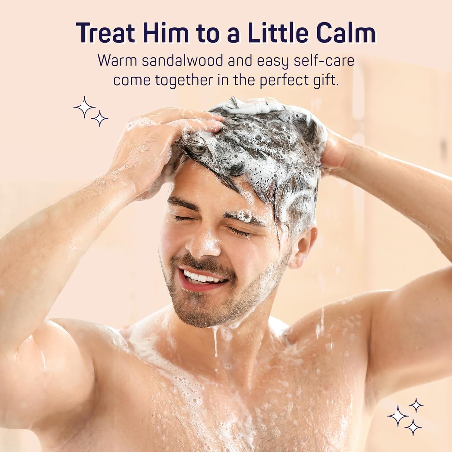 Luxury Spa Skincare Sandalwood Gift Set for Men | Fathers Day Gifts Set for Bath and Body | Mens Body Wash Gifts | Gifts for Men | Cleansing, Moisturizing, Exfoliating | 7-Piece Bundle