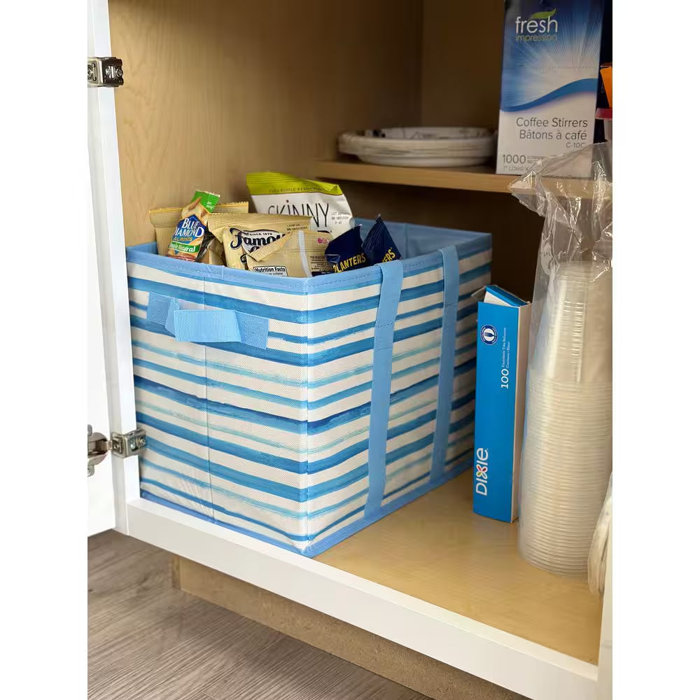6 Gal. Collapsible Storage Totes, Blue Waves 3-Pack