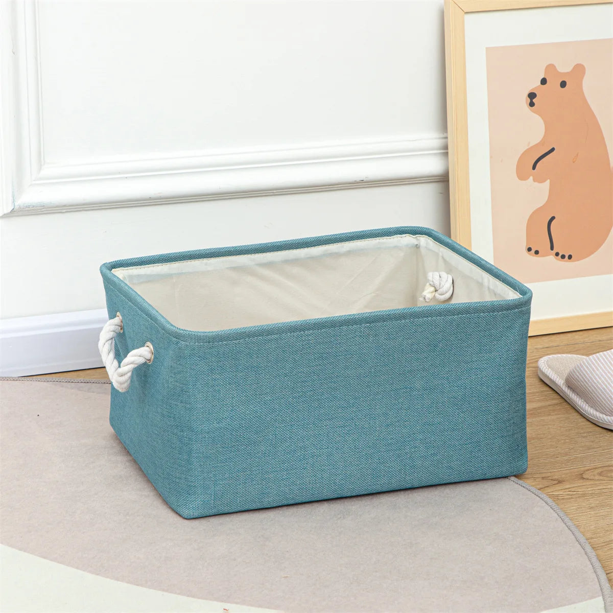 Folding Storage Basket Linen Storage Fabric Wardrobe Office Bedroom Closet Kids Toys Laundry Basket Sundries Storage Box
