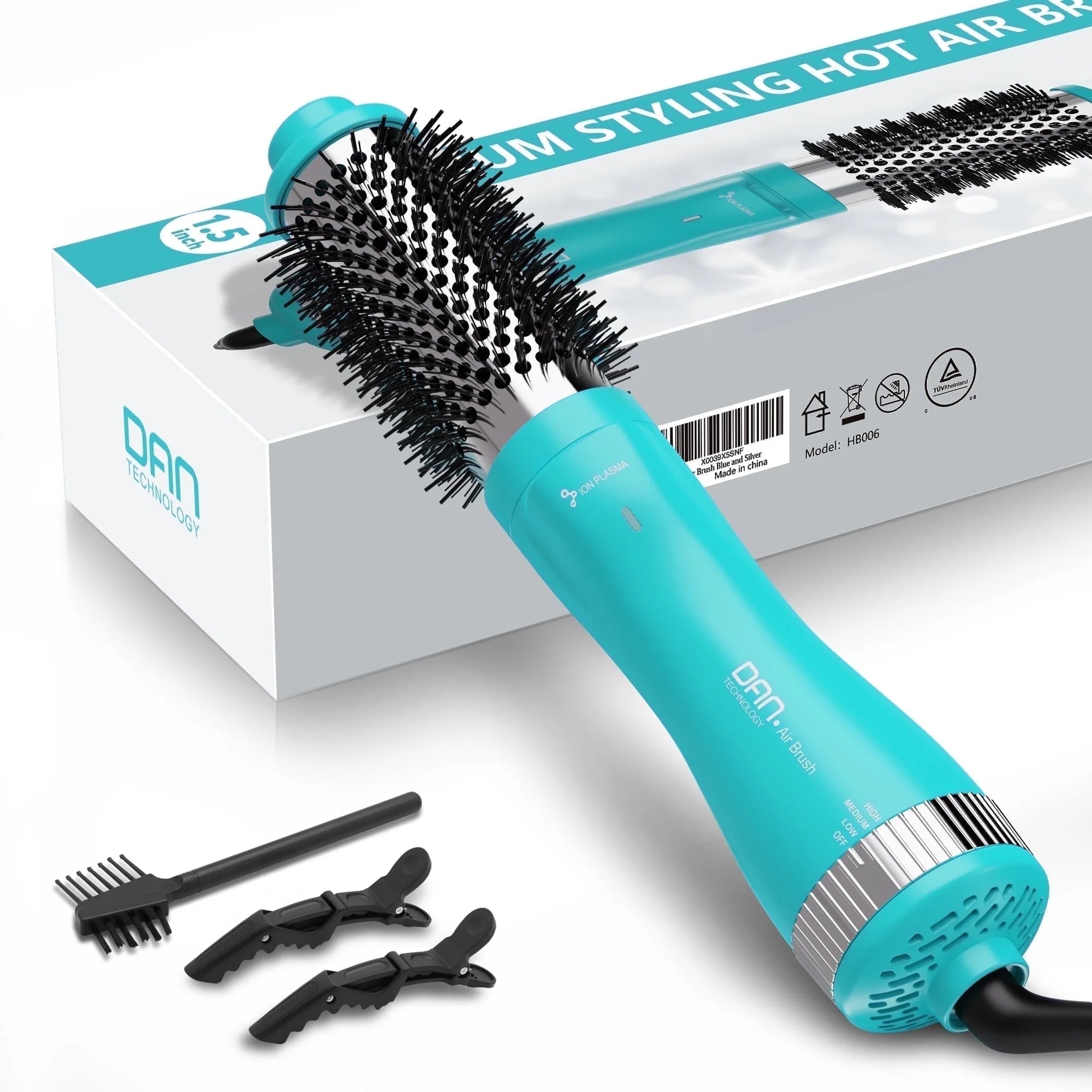 Cepillo Secador De Cabello Iónico, Juego De Cepillo De Aire Caliente De 1.5" Y Peine Secador Voluminizador De Un Paso 4 En 1 - Secado Rápido