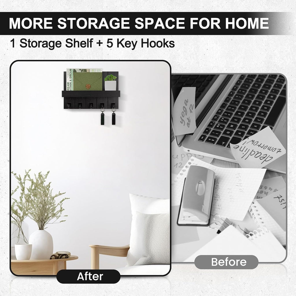 Key Holder for Wall, Decorative Key Holder with Shelf