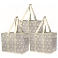 6 Gal. Collapsible Storage Totes, Gray Geo 3-Pack