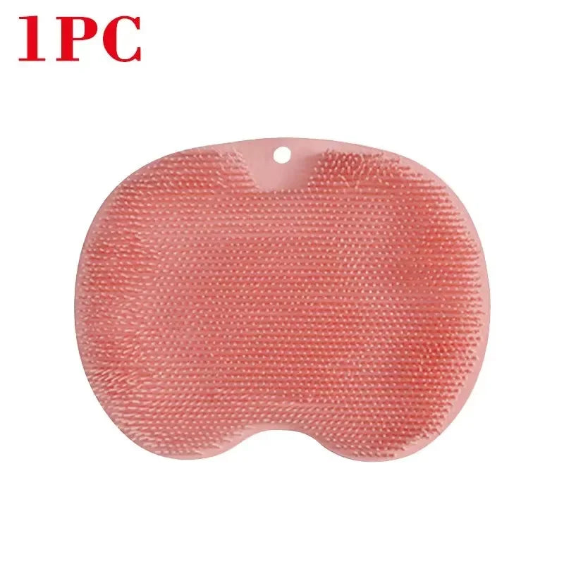Bathing anti Slip Mat Exfoliating Shower Massage Scraper Bathroom Non-Slip Bath Mat Back Massage Brush Silicone Foot Wash Mat