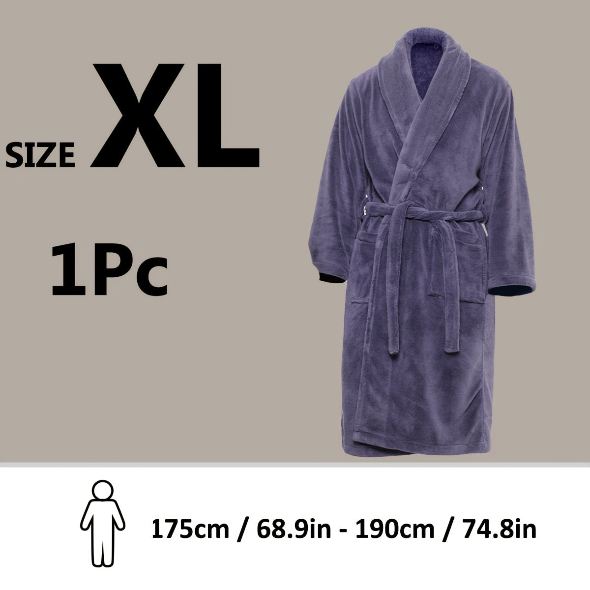 Unisex Extra Warm Coral Fleece Bathrobe Mens and Women Adult Robes for Your Bathroom Bath Towel Bedroom Shawl Collar Robes, Valentines gift for lovers - Elle Ere Peace