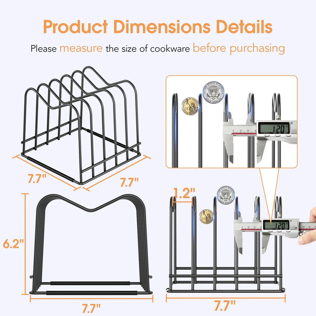 Cutting Board Holder Stand and Baking Sheet Rack for Cabinet, Kitchen Organizer for Boards, Baking Sheets, Lids and Skillets, Pot and Pan Organizer inside Cabinet, 1 Pack