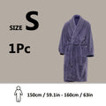 Unisex Extra Warm Coral Fleece Bathrobe Mens and Women Adult Robes for Your Bathroom Bath Towel Bedroom Shawl Collar Robes, Valentines gift for lovers - Elle Ere Peace