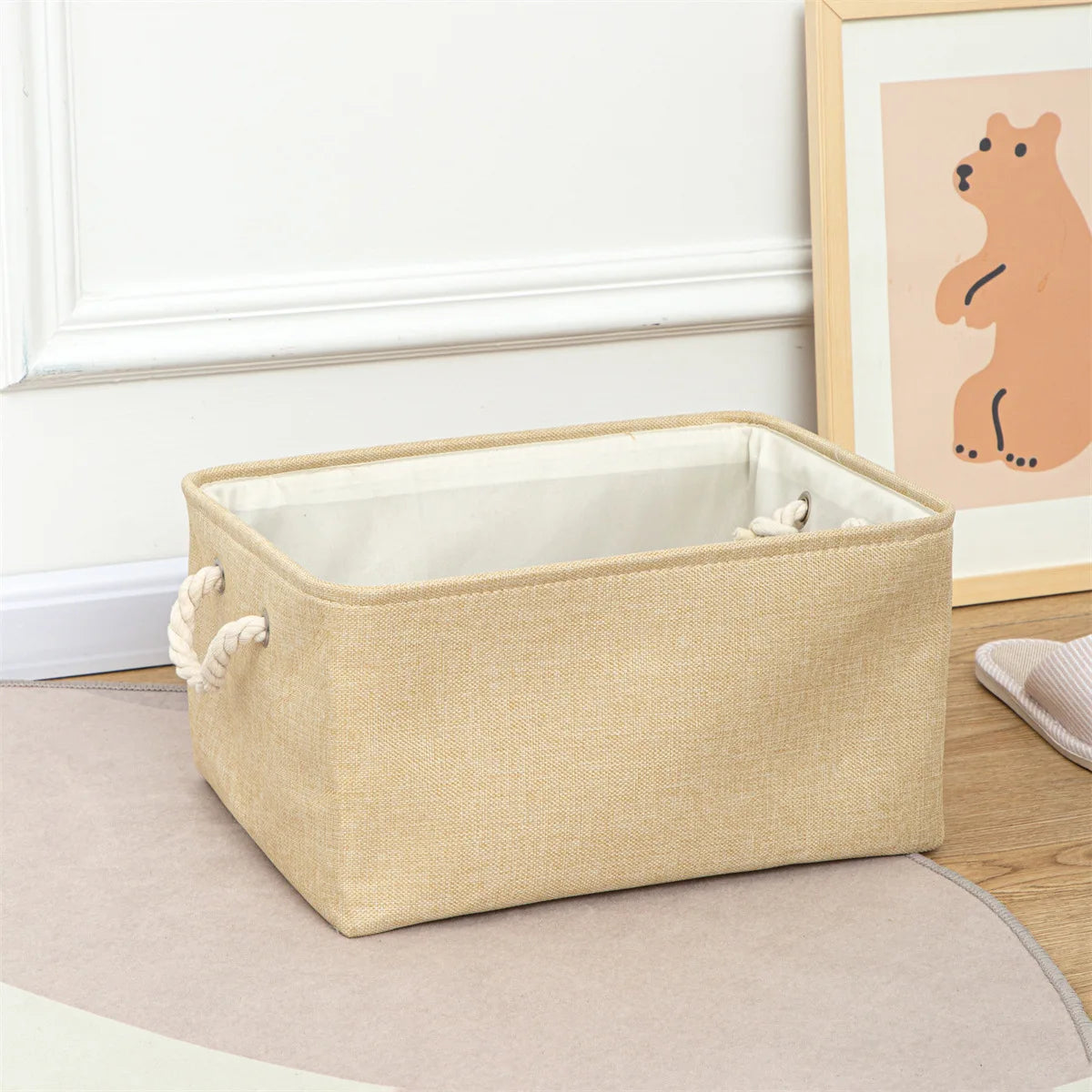Folding Storage Basket Linen Storage Fabric Wardrobe Office Bedroom Closet Kids Toys Laundry Basket Sundries Storage Box