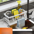 Self-Draining Sink Shelf Stainless Steel Kitchen Sink Drain Rack Soap Sponge Holder Kitchen Sink Organizer Kitchen Organizer