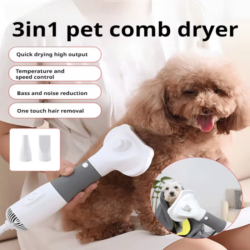 New Pet Blow Drying Comb Pet Hair Pulling Comb Pet Hair Dryer Large Wind Power Hair Removal Comb Electric Hot Air Comb