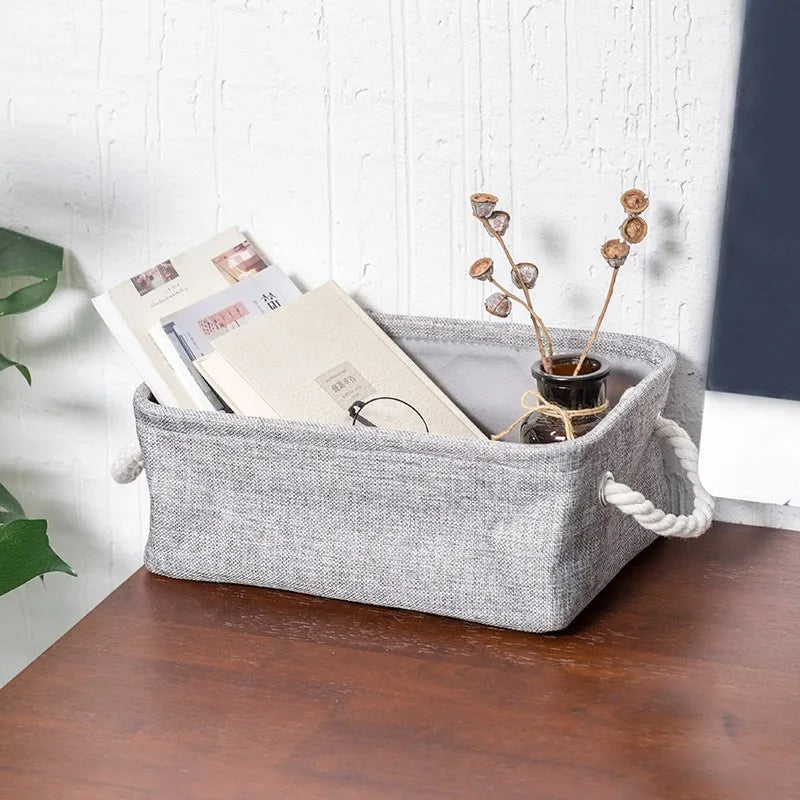 Folding Storage Basket Linen Storage Fabric Wardrobe Office Bedroom Closet Kids Toys Laundry Basket Sundries Storage Box