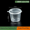 25/130Ml Double Compartment Condiment Container with Lid Snack Container for Sauce Sampling Travel Snack Reusable Seasonings Box