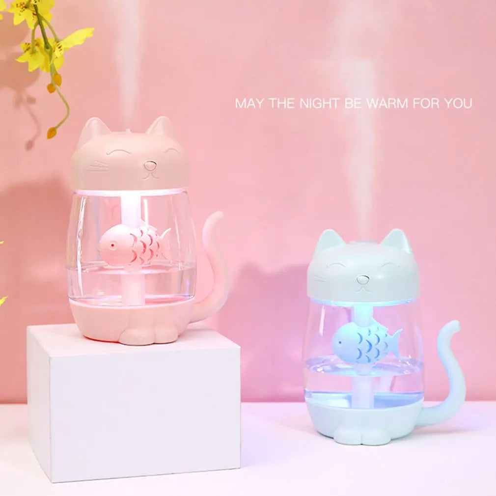 Cute Cat Air Humidifier With LED Light - Elle Ere Peace