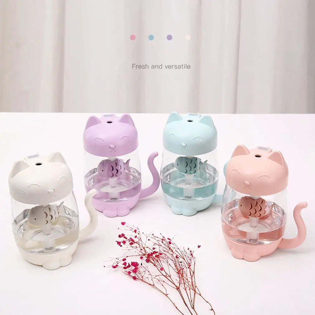Cute Cat Air Humidifier With LED Light - Elle Ere Peace