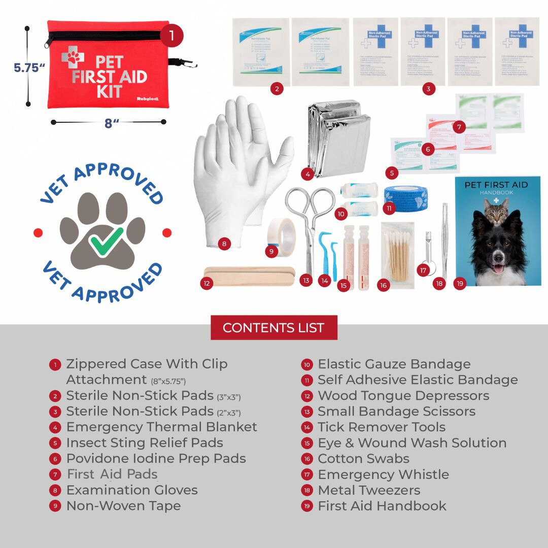Pet First Aid Kit for Dogs & Cats with Vet-Approved Essentials - Elle Ere Peace