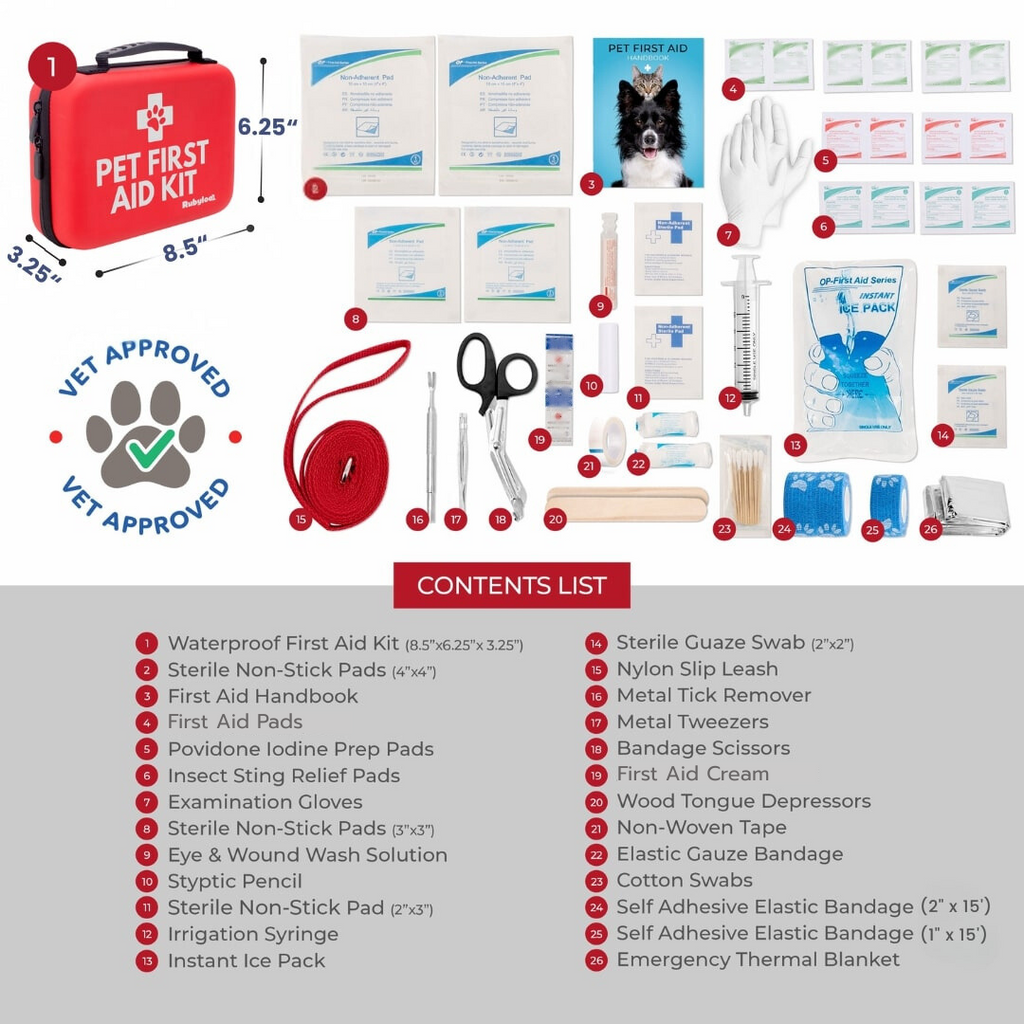 Pet First Aid Kit for Dogs & Cats with Vet-Approved Essentials - Elle Ere Peace