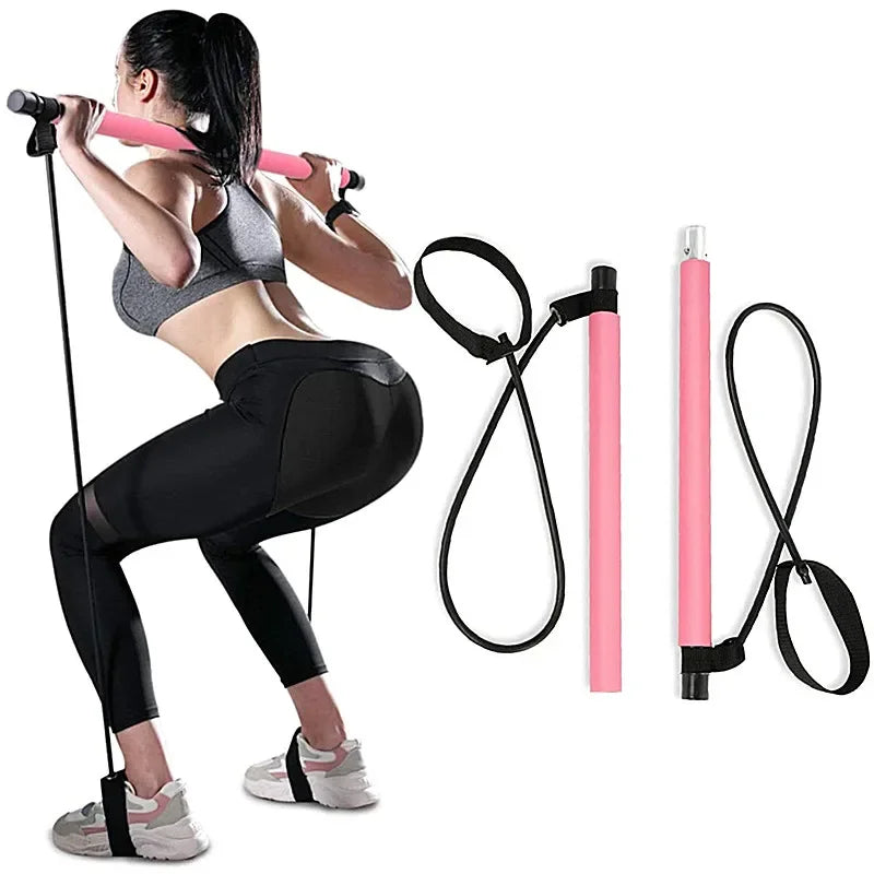 Portable Yoga Pilates Bar Stick with Resistance Band - Elle Ere Peace