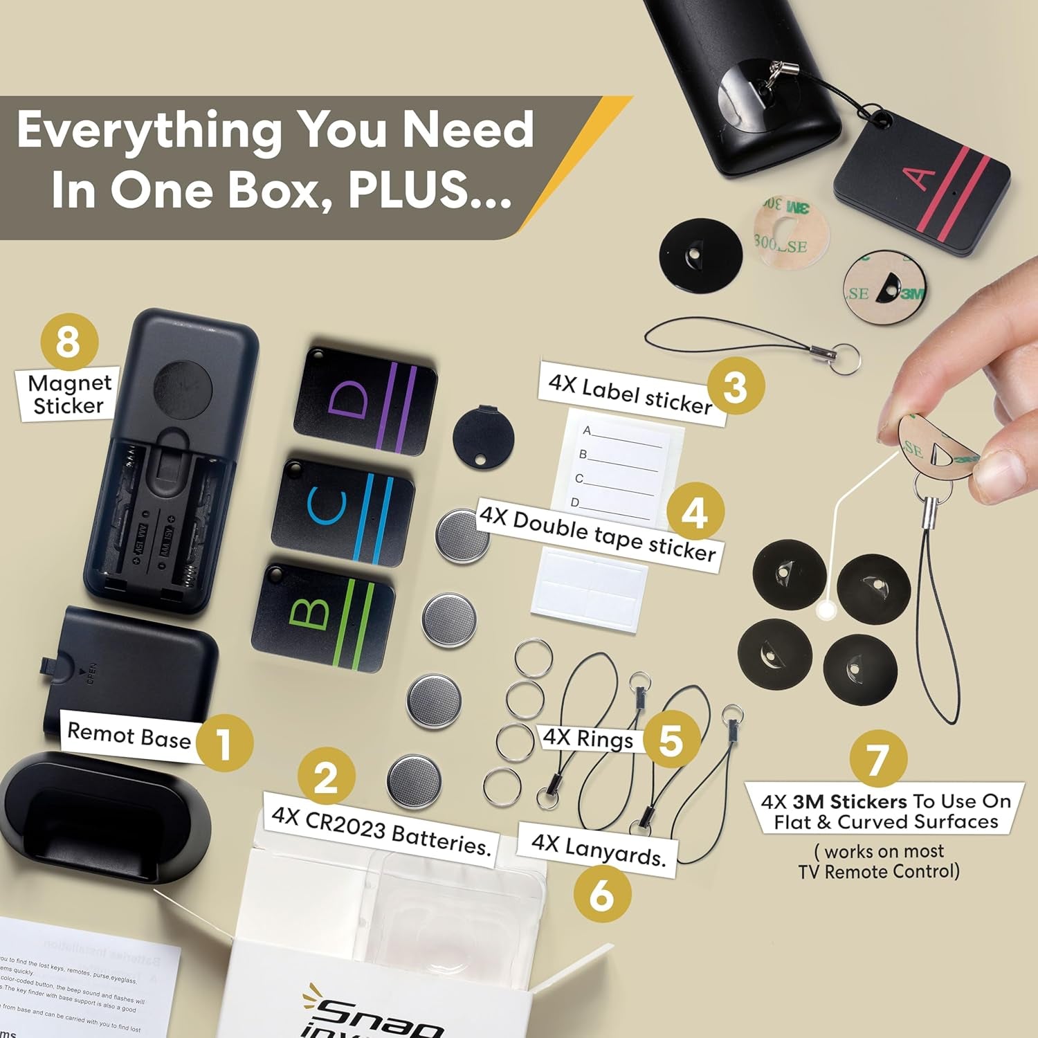 Key Finder and TV Remote Control Retriever - Trackers Locator, Keys, Purse - Key