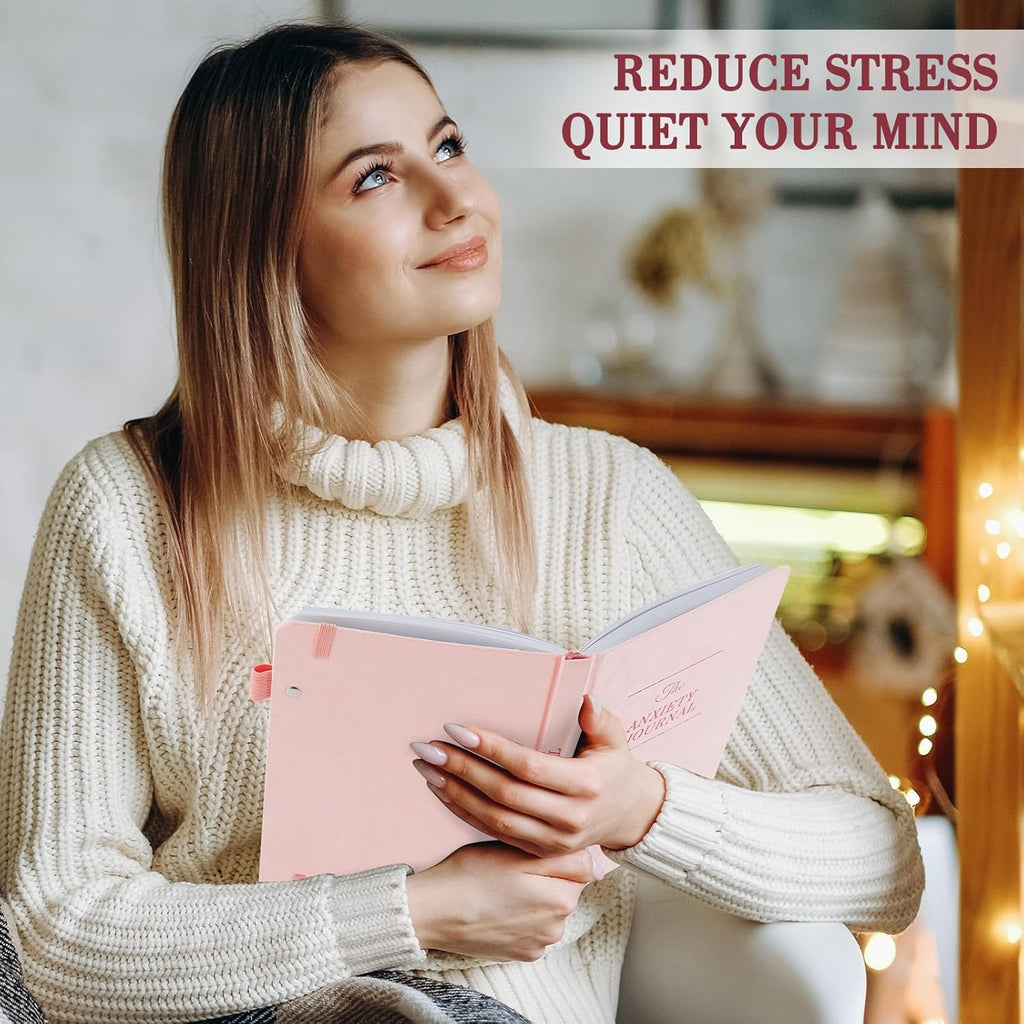 Guided Anxiety Journal – Guided CBT Journal with Prompts for Self Care & Stress Relief, Cognitive Behavioral Therapy Mental Health Journal – Wellness Gifts for Women Men(A5 Pink)