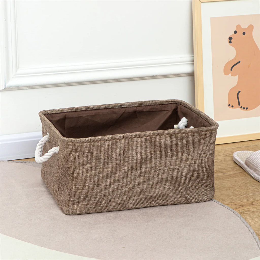 Folding Storage Basket Linen Storage Fabric Wardrobe Office Bedroom Closet Kids Toys Laundry Basket Sundries Storage Box
