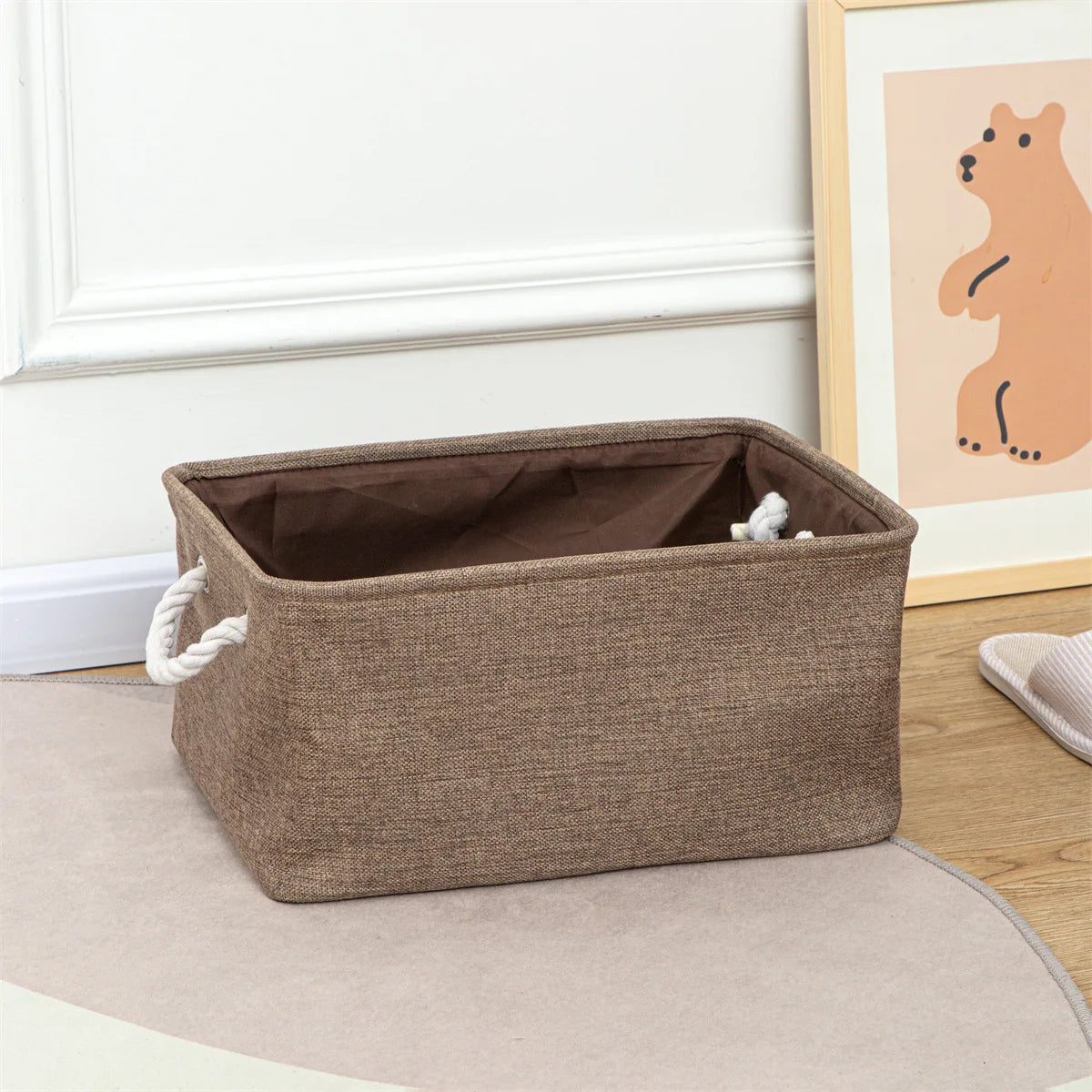 Folding Storage Basket Linen Storage Fabric Wardrobe Office Bedroom Closet Kids Toys Laundry Basket Sundries Storage Box