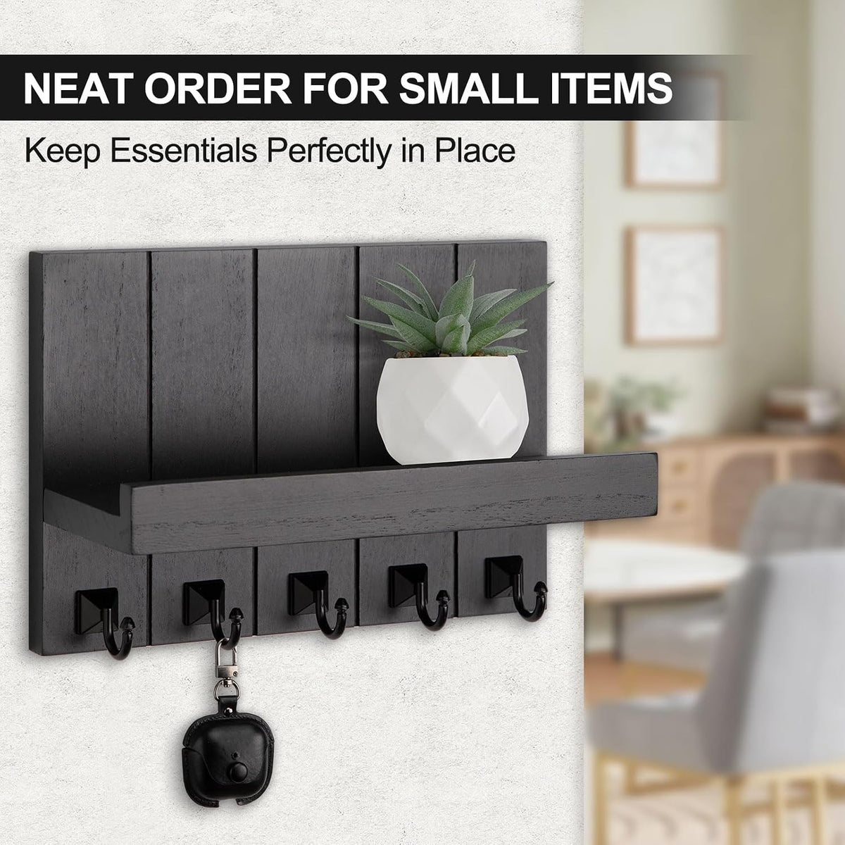 Key Holder for Wall, Decorative Key Holder with Shelf