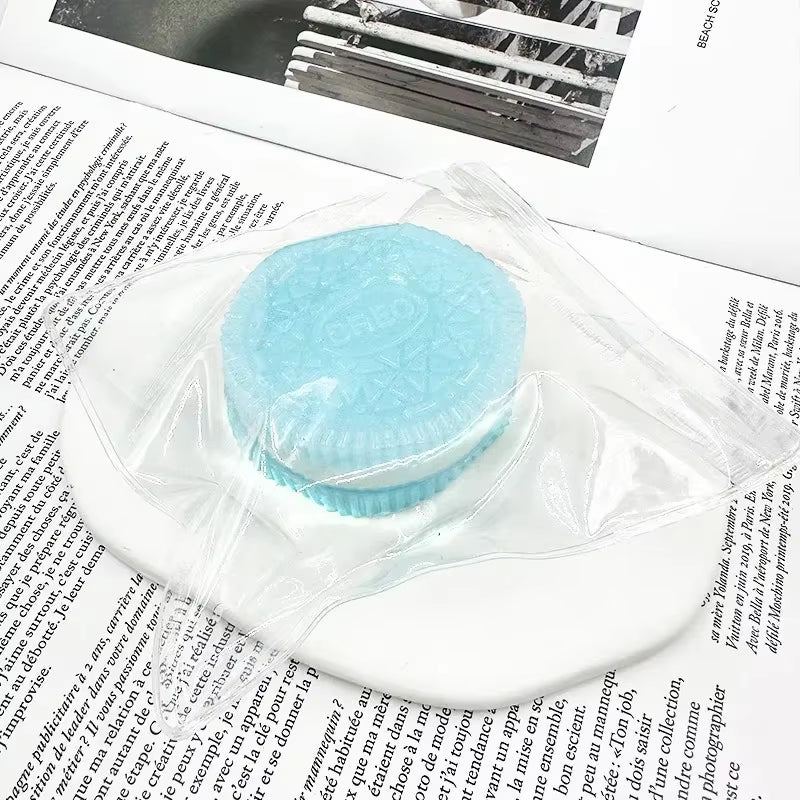 Cute Biscuit Stress Silicone Statue Stretchable Squeeze Cookie Pinch Figurines Soft Pinching Figure Home Decor Creative Gifts