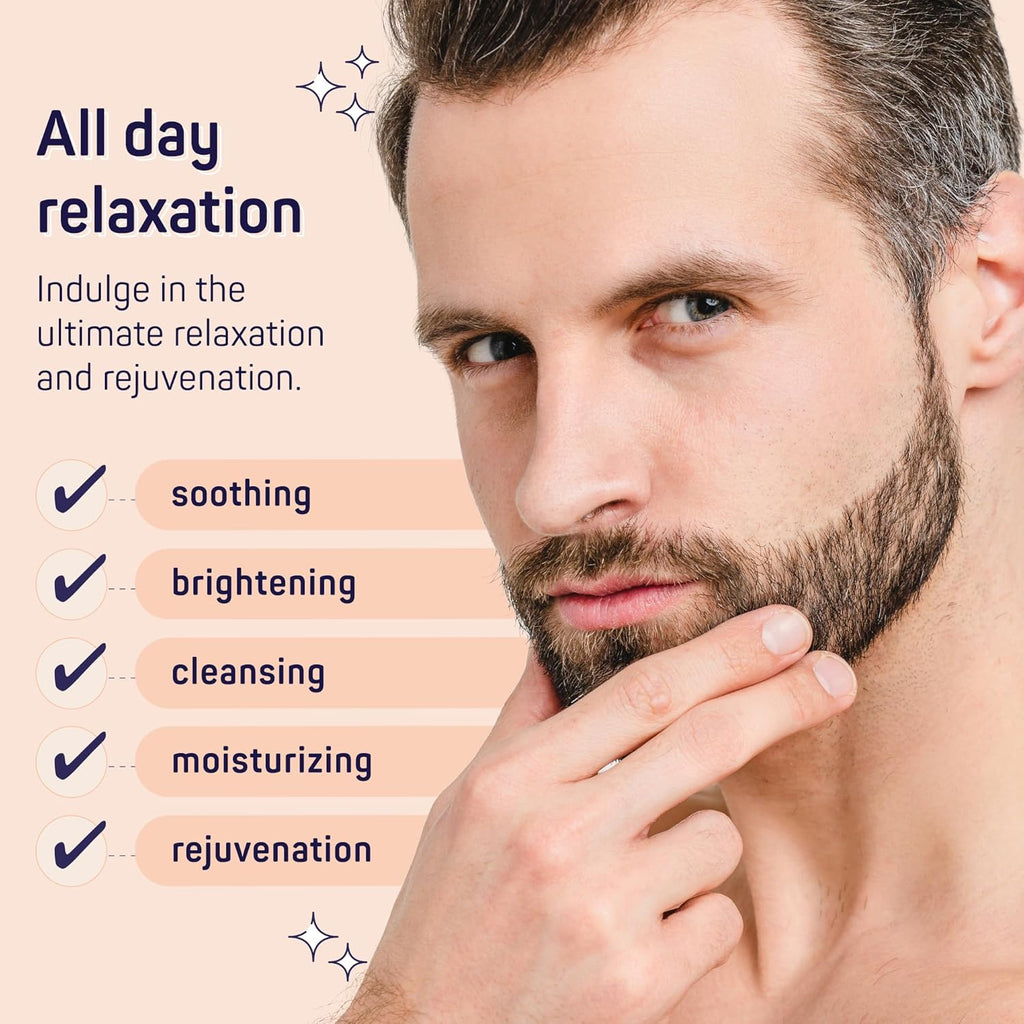 Luxury Spa Skincare Sandalwood Gift Set for Men | Fathers Day Gifts Set for Bath and Body | Mens Body Wash Gifts | Gifts for Men | Cleansing, Moisturizing, Exfoliating | 7-Piece Bundle