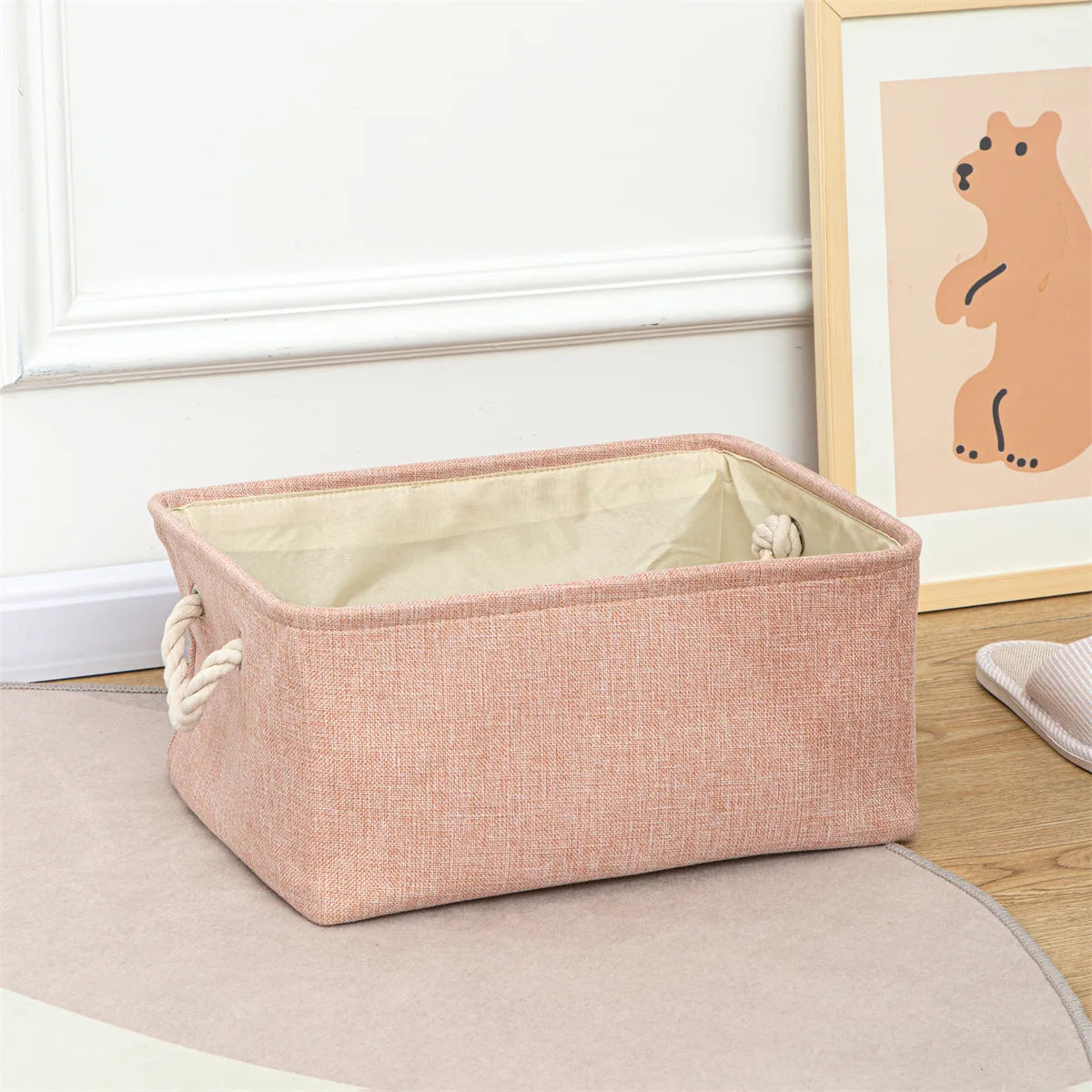 Folding Storage Basket Linen Storage Fabric Wardrobe Office Bedroom Closet Kids Toys Laundry Basket Sundries Storage Box