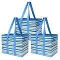 6 Gal. Collapsible Storage Totes, Blue Waves 3-Pack