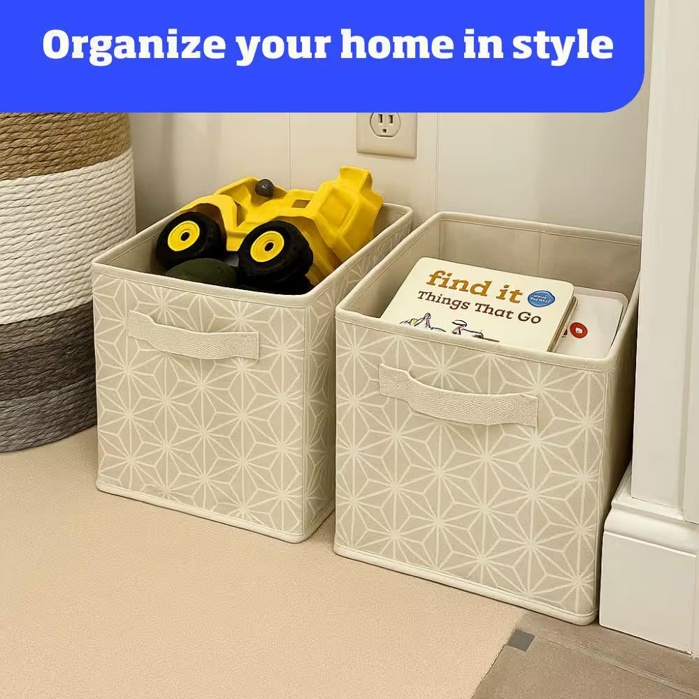 6 Gal. Collapsible Storage Totes, Gray Geo 3-Pack