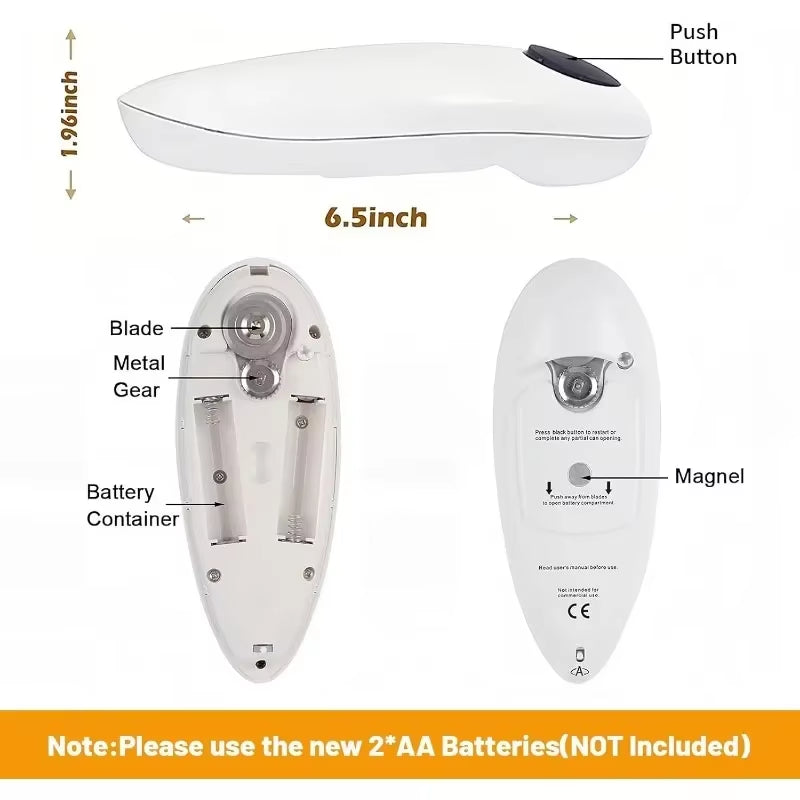 1Pc Automatic Can Opener /Manual Jar Opener Tin Touch None Sharp Edges Electric High Power Jar Tin Can Openers Kitchen Gadgets