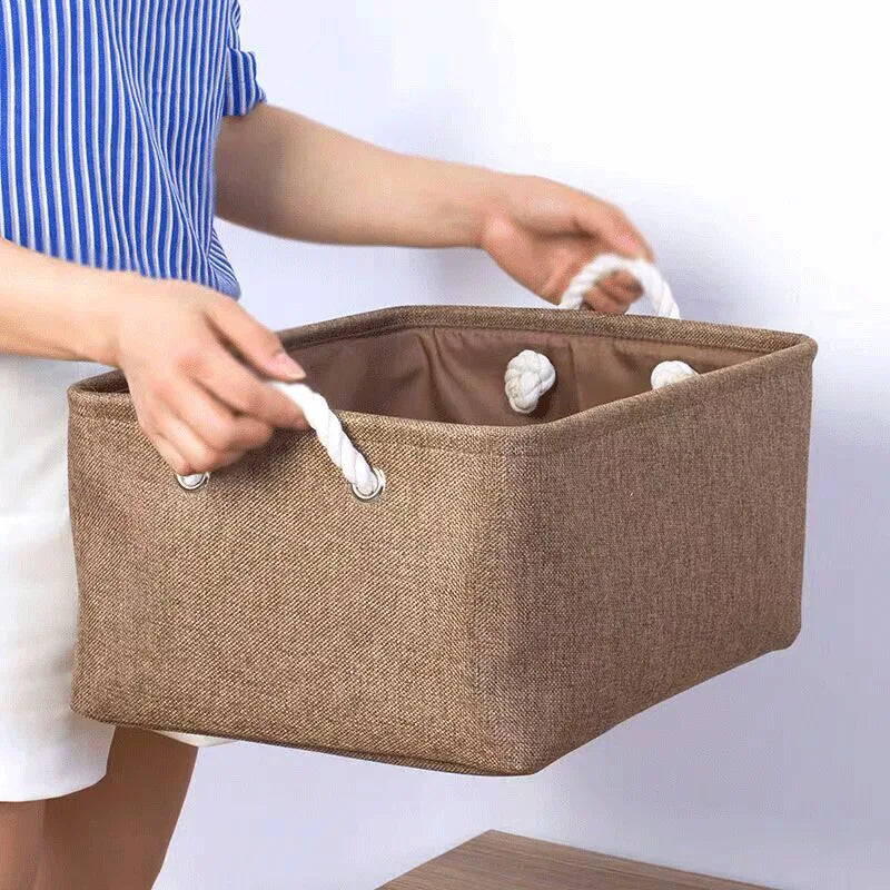 Folding Storage Basket Linen Storage Fabric Wardrobe Office Bedroom Closet Kids Toys Laundry Basket Sundries Storage Box