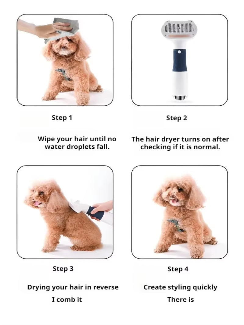 New Pet Blow Drying Comb Pet Hair Pulling Comb Pet Hair Dryer Large Wind Power Hair Removal Comb Electric Hot Air Comb