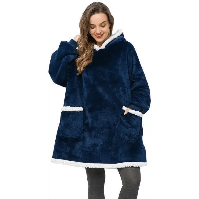 Fashion Winter Oversized Hoodie Women Sweatshirt Hooded Bathrobe Coats Blanket With Sleeves Fleece Christmas TV Blanket Warm Blank Flannel Hoodie Cozy Plush Blanket Hooded Blanket Design Hoodie For Men Women - Elle Ere Peace