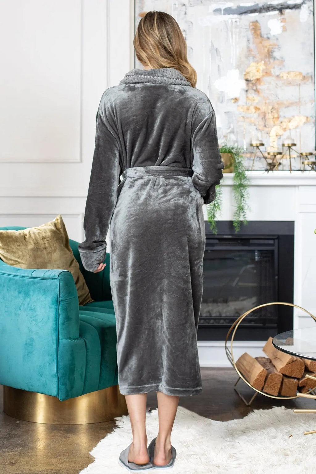 Women's Ultra Soft Plush Bathrobe - Elle Ere Peace