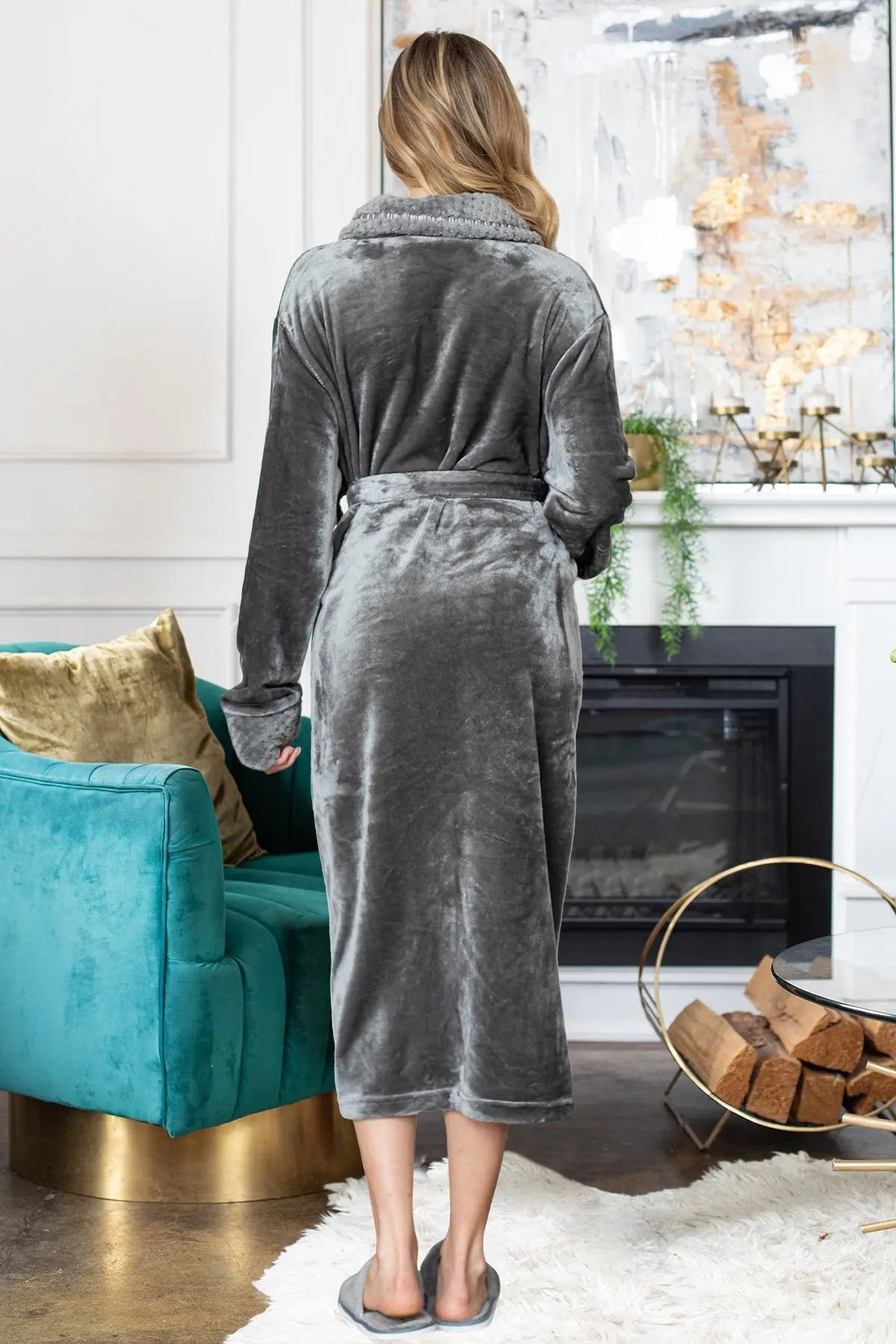 Women's Ultra Soft Plush Bathrobe - Elle Ere Peace