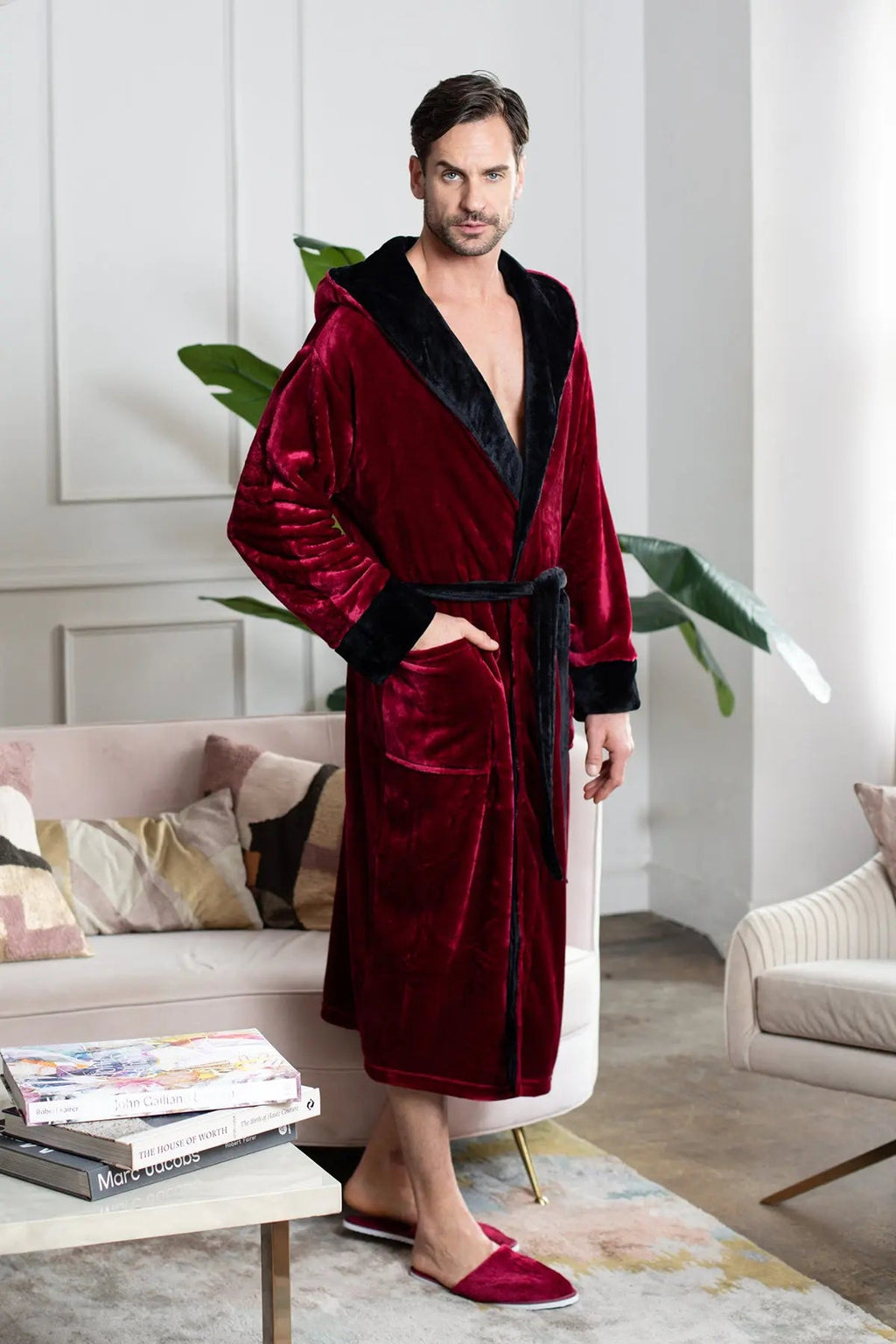 Men’s Robe with Hood - Elle Ere Peace