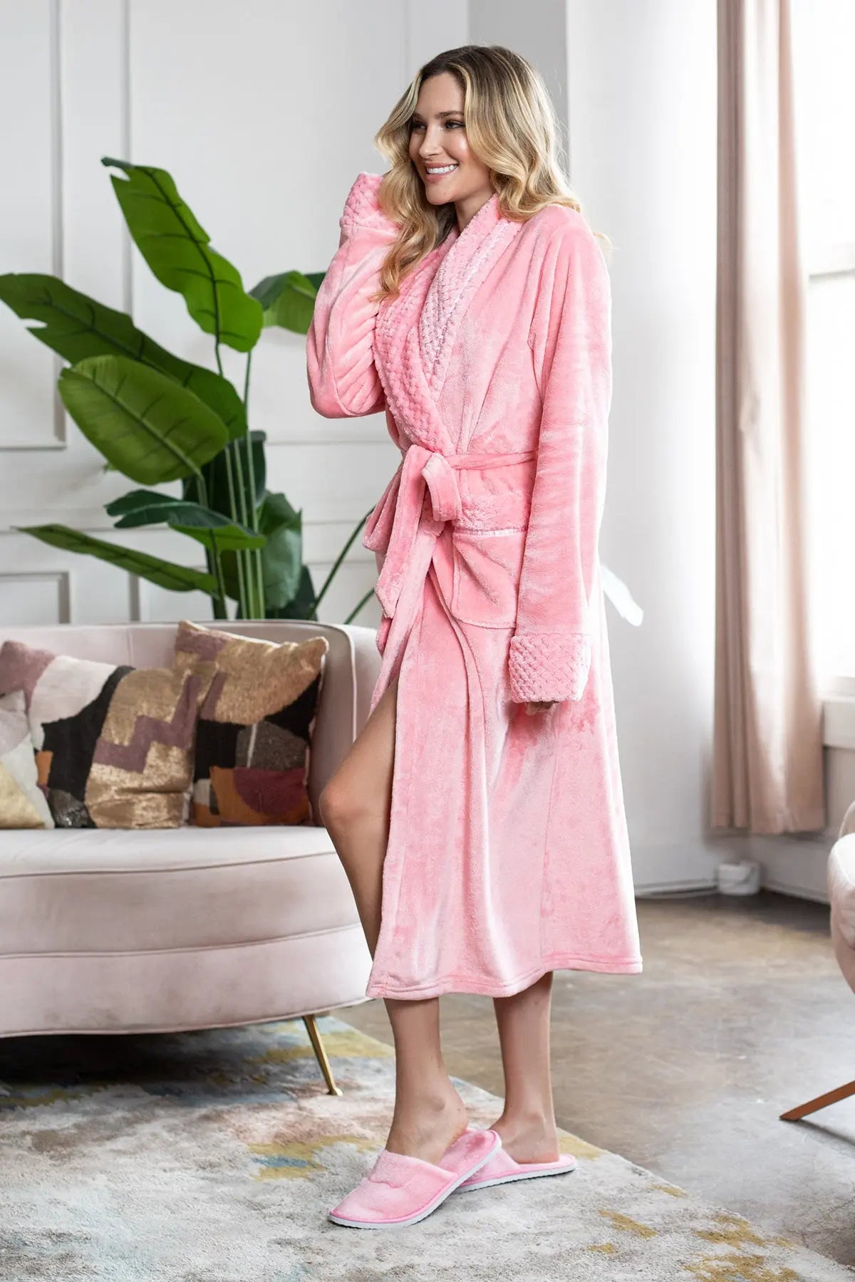 Women's Ultra Soft Plush Bathrobe - Elle Ere Peace